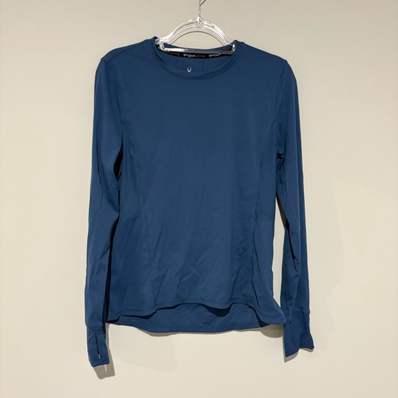 Spyder Active‎ Pullover Performance Long Sleeve Thumbholes Top blue size large - Picture 1 of 6